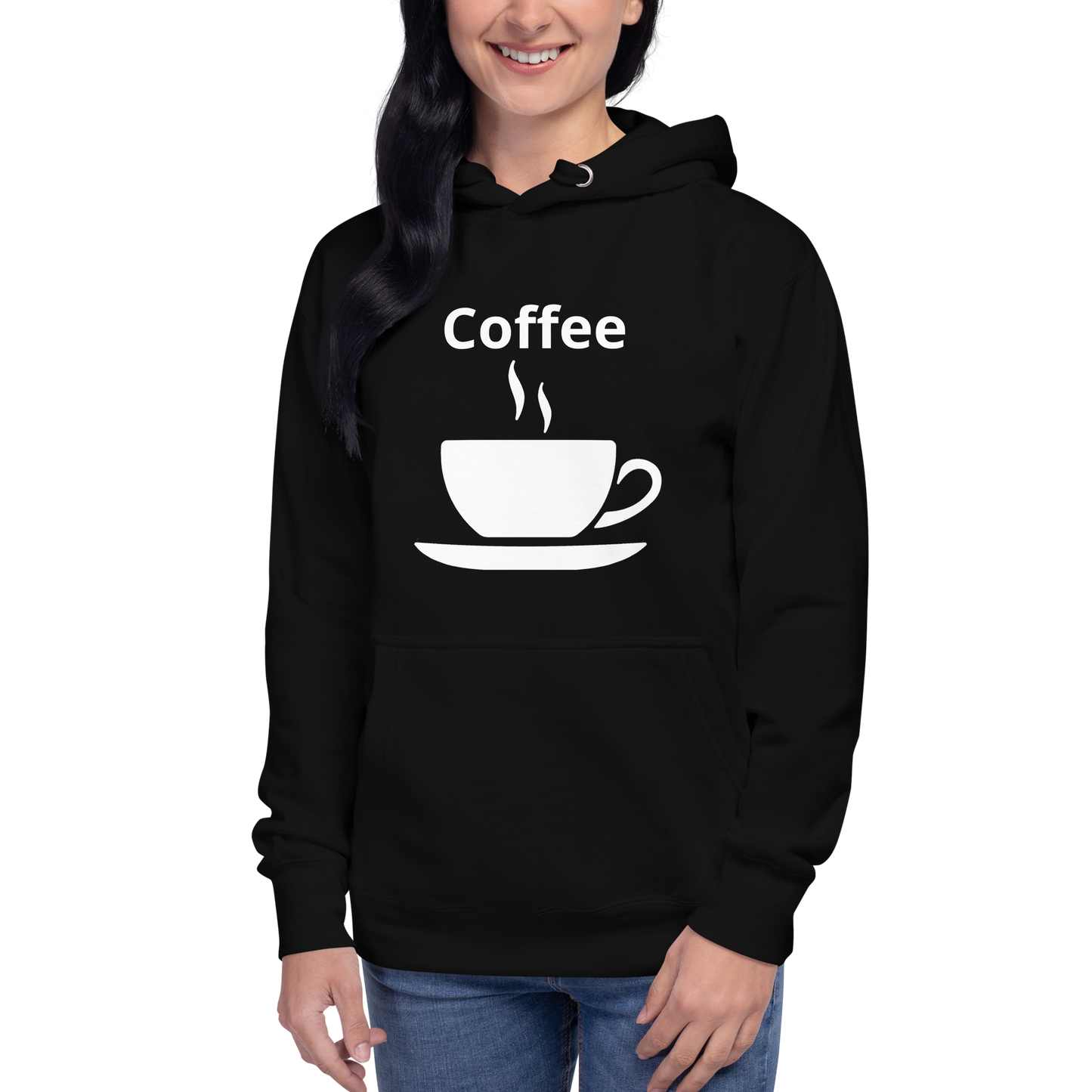 Coffee Hoodie – Subtle design with coffee cup &amp; lettering | FlexyMerch