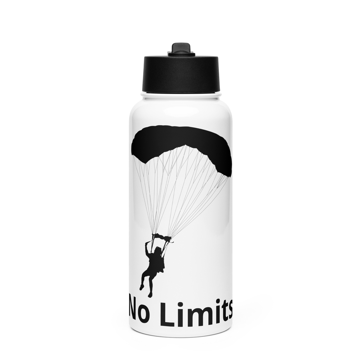 No Limits – Edelstahl-Trinkflasche mit Strohhalm (950 ml) | FlexyMerch