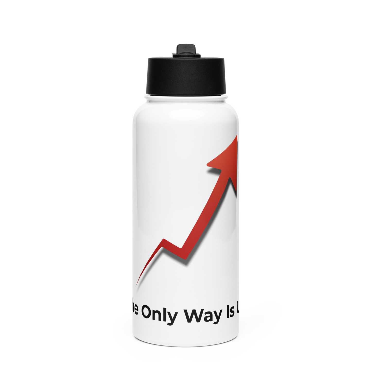 The Only Way Is Up – Stainless Steel Drinking Bottle with Straw (950 ml) | FlexyMerch