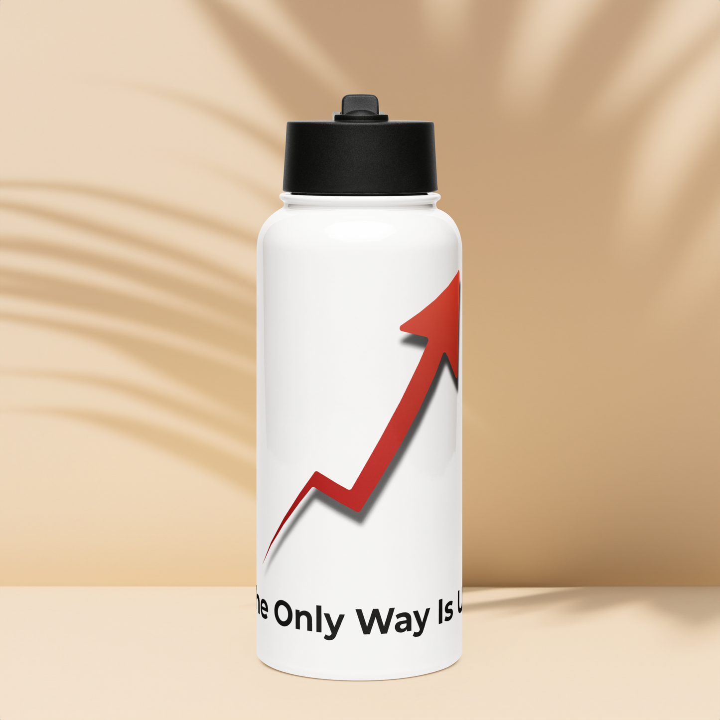 The Only Way Is Up – Stainless Steel Drinking Bottle with Straw (950 ml) | FlexyMerch