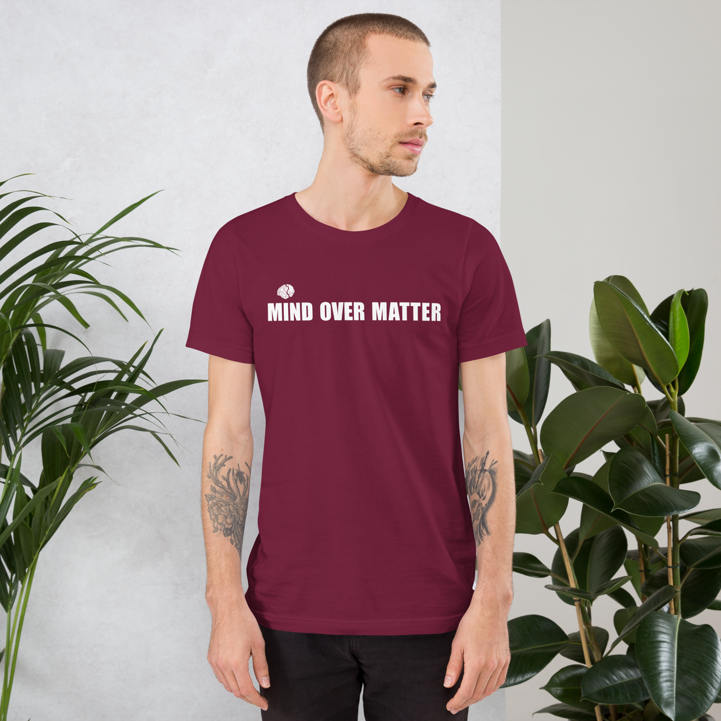 Mindset T-Shirt – MIND OVER MATTER | Discipline &amp; Motivation | FlexyMerch