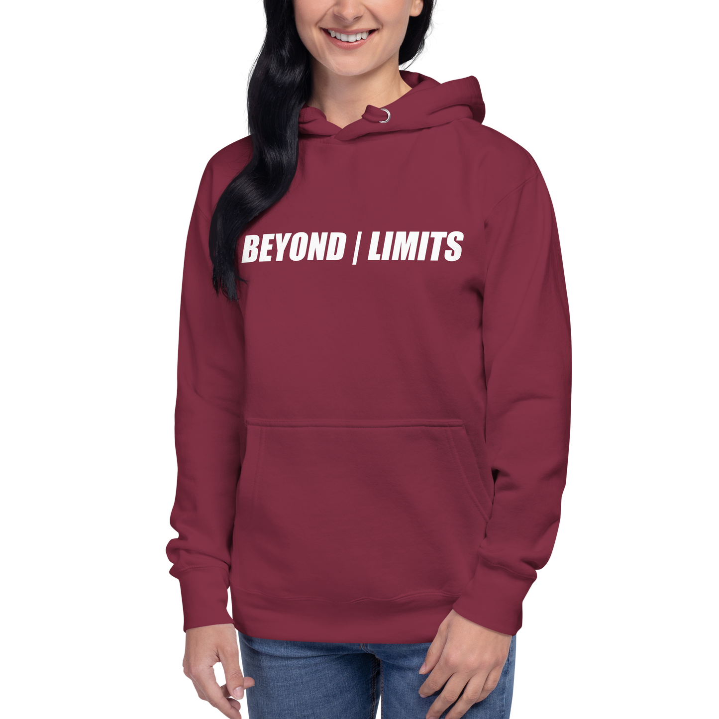 Beyond | Limits Hoodie – Dunkler Unisex Kapuzenpullover | FlexyMerch