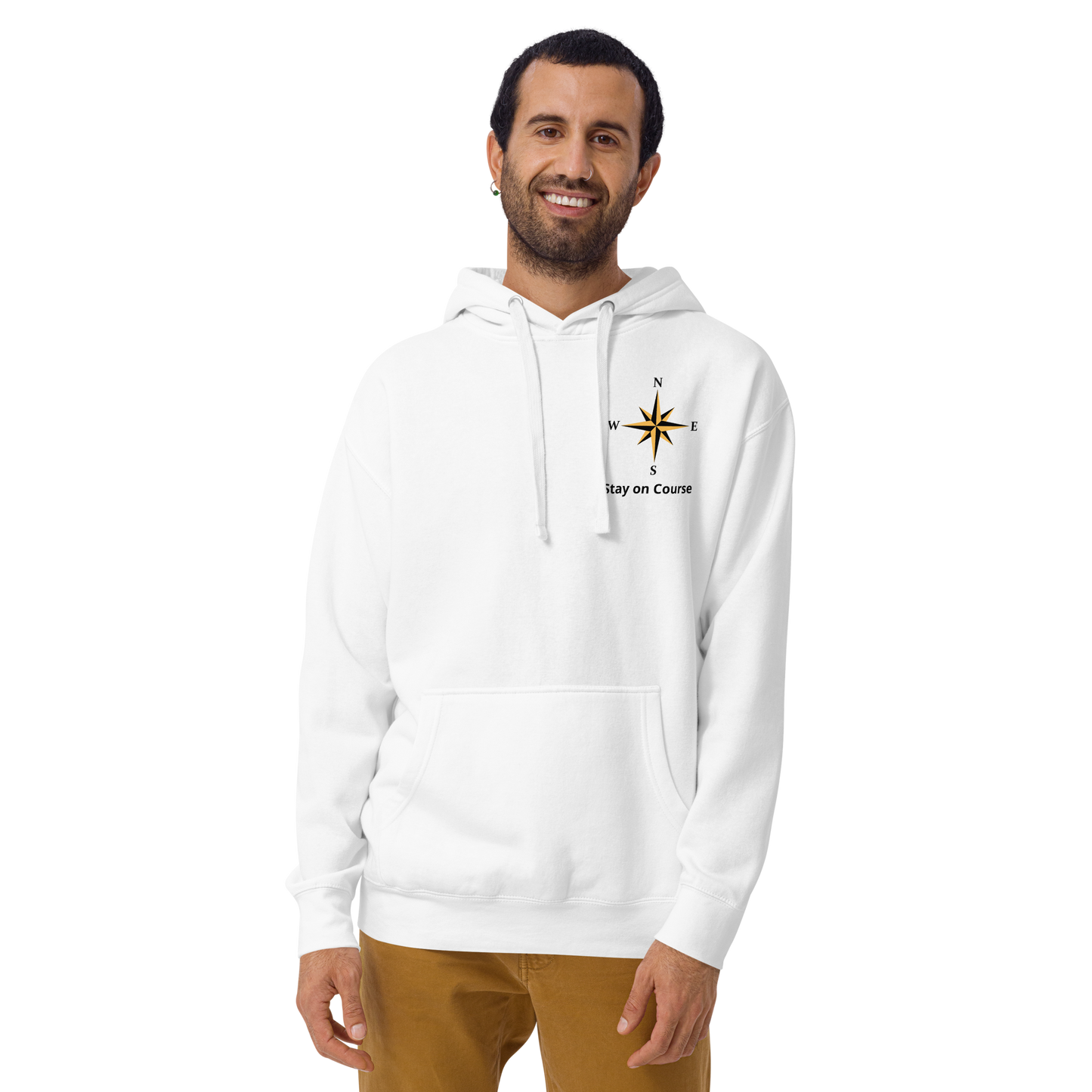 Stay on Course Hoodie – Minimalistisches Kompass-Design | FlexyMerch