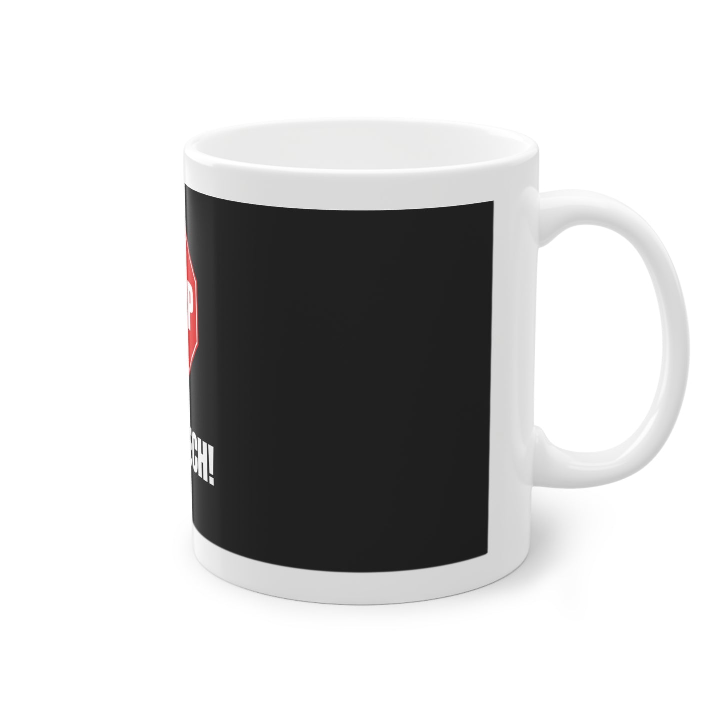 Funny mug “Geh wech” – Funny design for everyday use – Black background