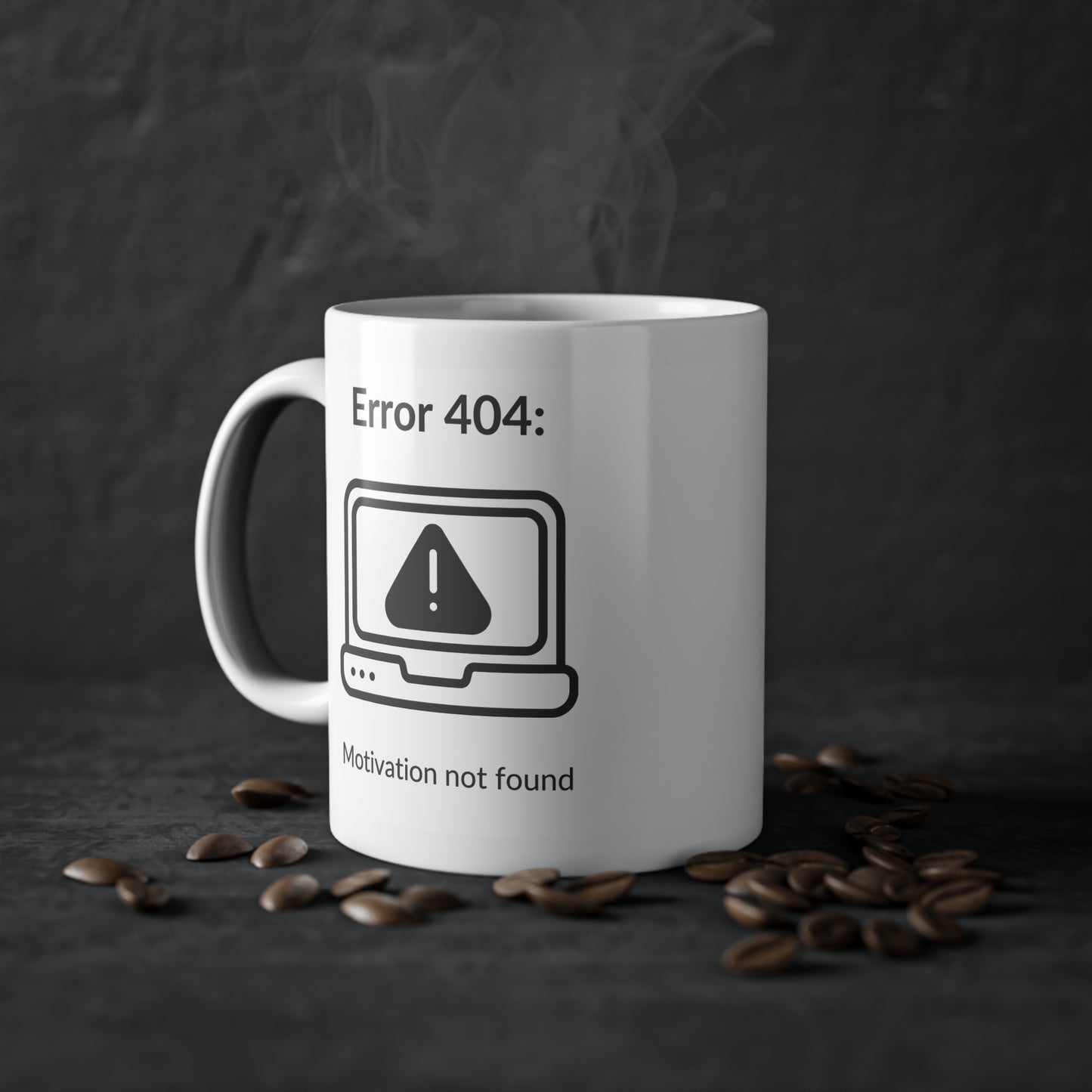 Lustige Tasse „Error 404: Motivation not found“ – Perfekt für Nerds & Bürohelden