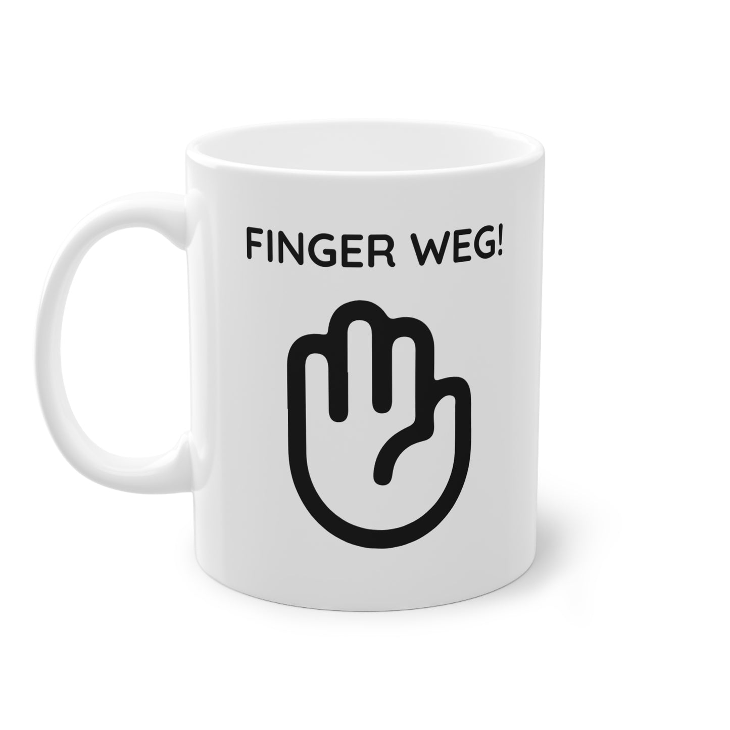 Lustige Tasse „Finger weg!“ – Perfekt für Kaffeeliebhaber mit klaren Ansagen