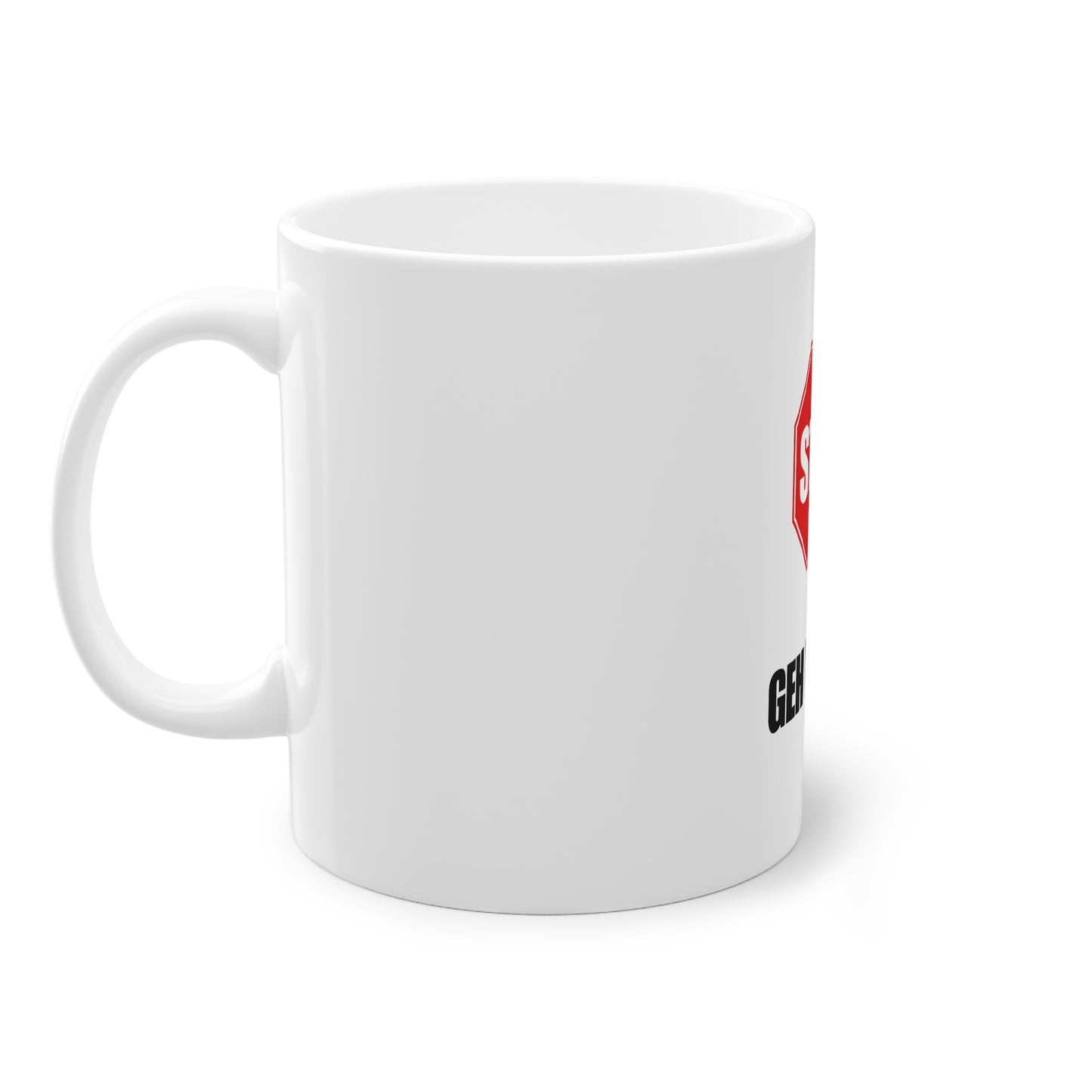 Lustige Tasse „Geh wech“ – Witziges Design für den Alltag – Seißer Hintergrund