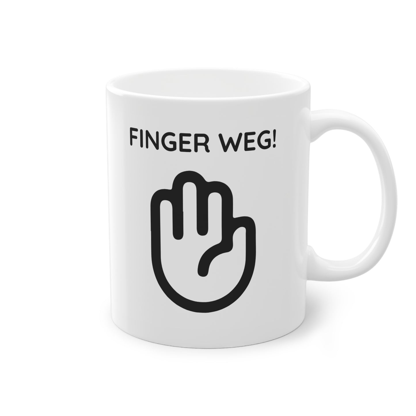 Lustige Tasse „Finger weg!“ – Perfekt für Kaffeeliebhaber mit klaren Ansagen