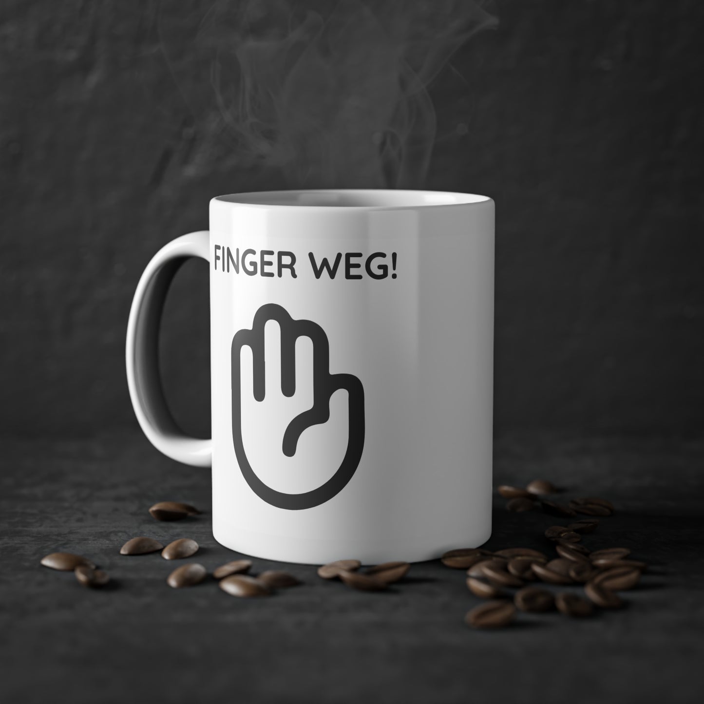 Lustige Tasse „Finger weg!“ – Perfekt für Kaffeeliebhaber mit klaren Ansagen